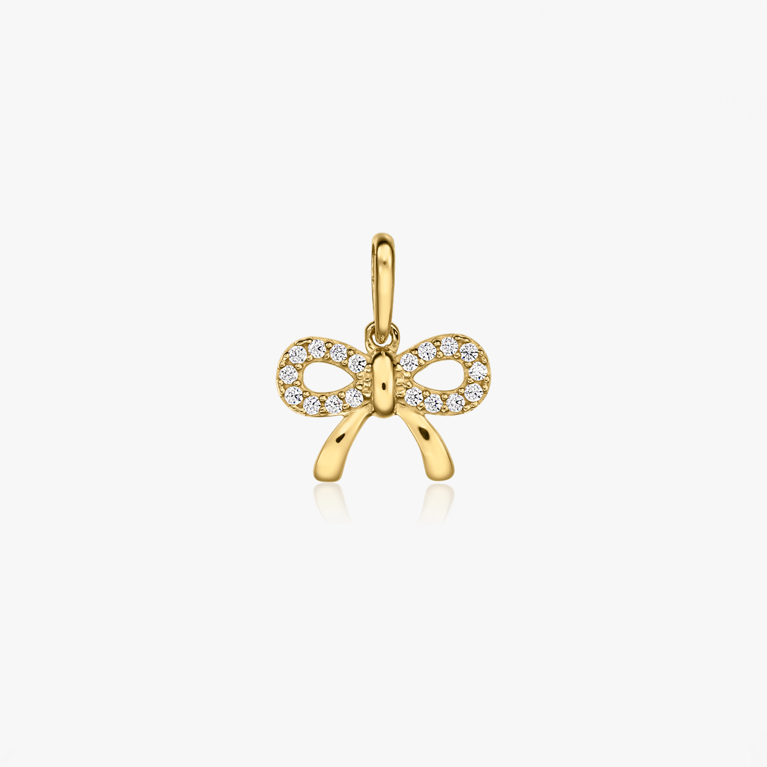 Yellow Gold Bow Charm Pendant