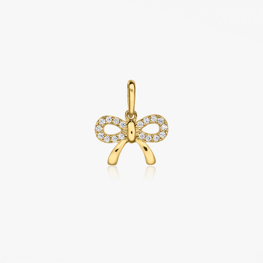 Yellow Gold Bow Charm Pendant