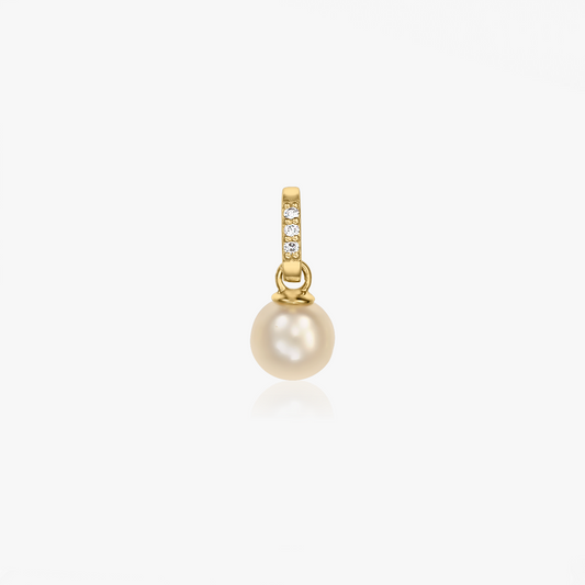 Aveline Yellow Gold Pendant – Natural Pearl and Diamonds