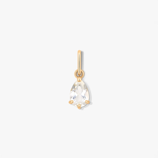 Gold Birthstone Pendant April - White Topaz