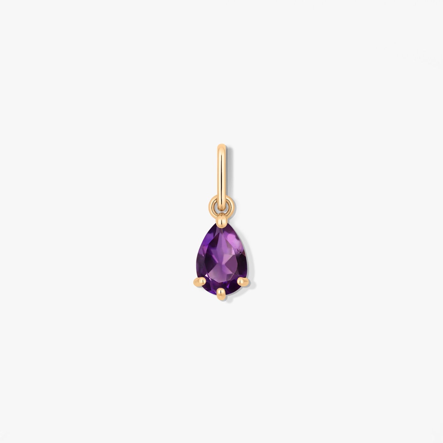 Gold Pendant Birthstone February - Amethyst