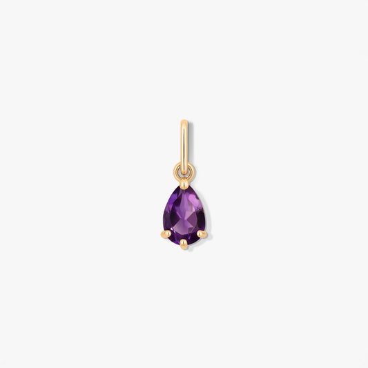 Gold Birthstone Pendant February - Amethyst