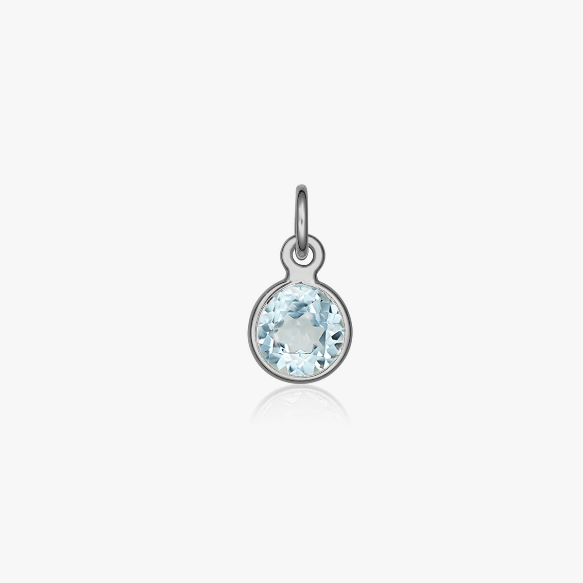 Silver Birthstone Pendant April - Blue Topaz - Indira