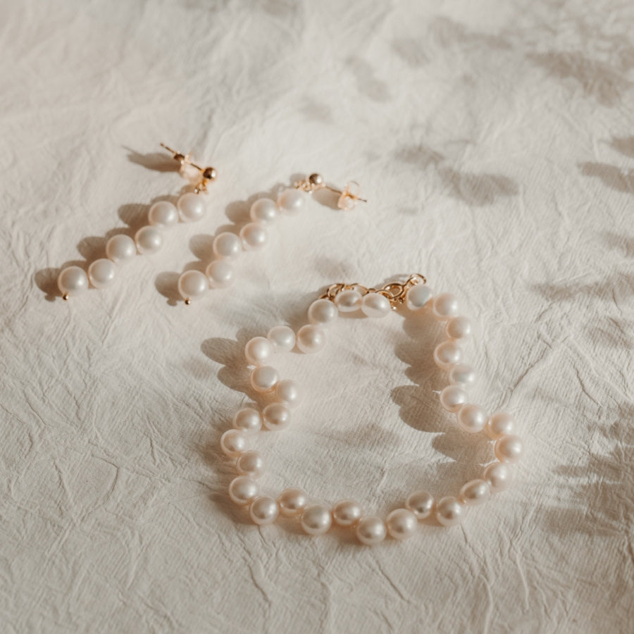 Bratara din argint Golden Harmony - Perle Naturale - Indira