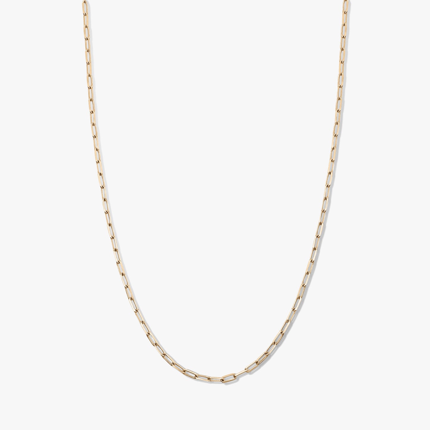 Gold-tone paperclip chain choker necklace in 925 silver on a white background.