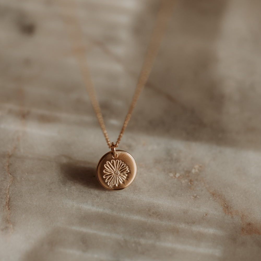 Golden Birthflower Silver Necklace