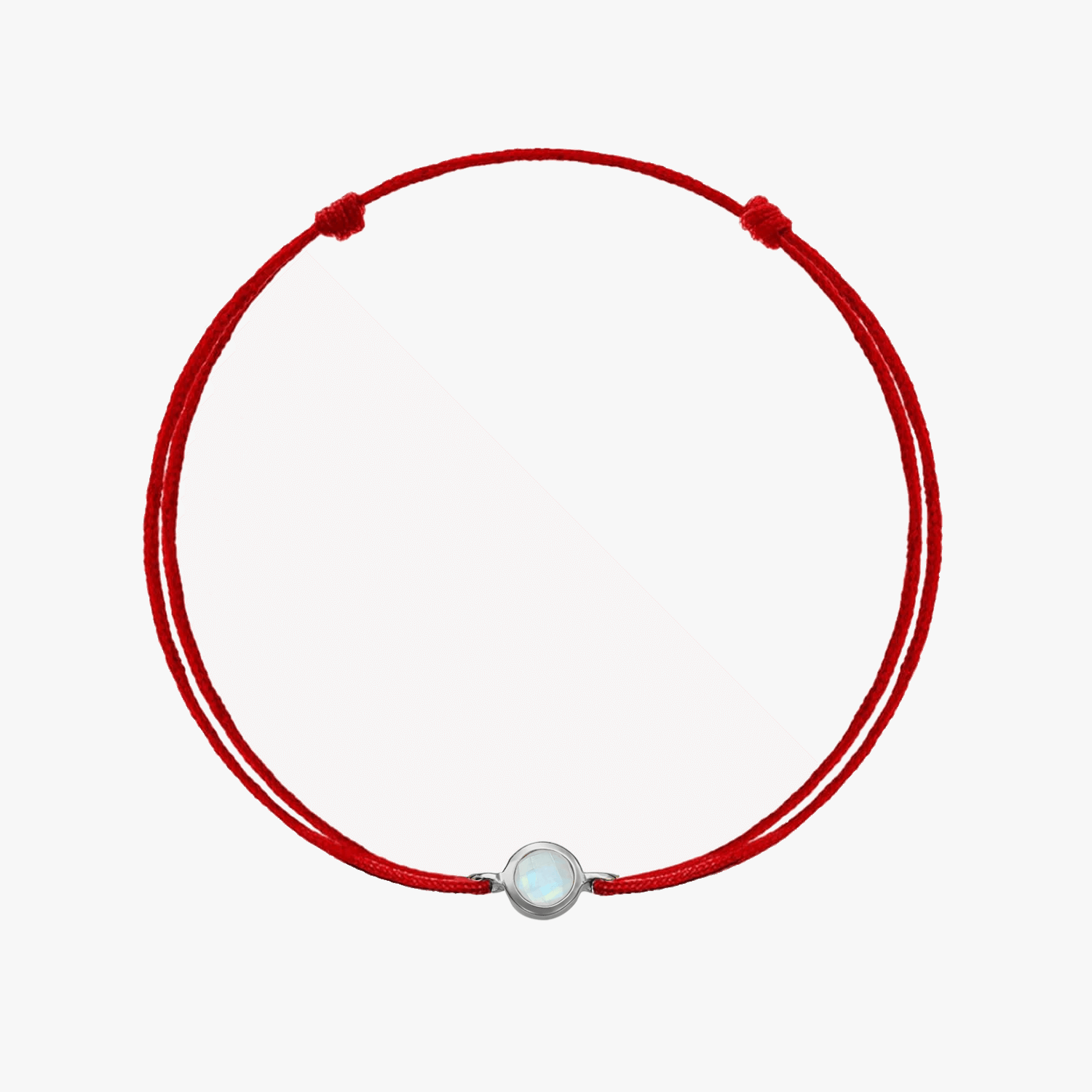 Birthstone Silver June String Bracelet - Moonstone - Indira