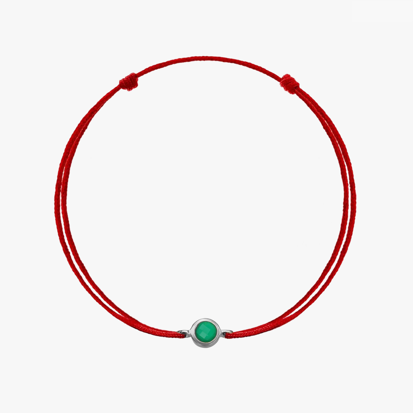 Birthstone Silver May - Zöld ónix - Indira ezüst zsinór karkötő