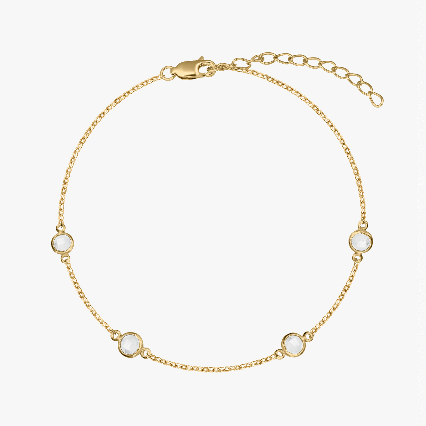 Bracelet en argent Birthstone Golden April - Topaze Blanche - Indira