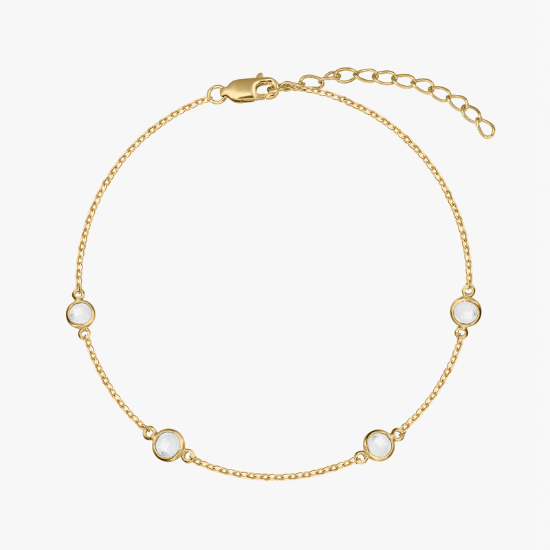 Silver Birthstone Bracelet Golden April - White Topaz - Indira