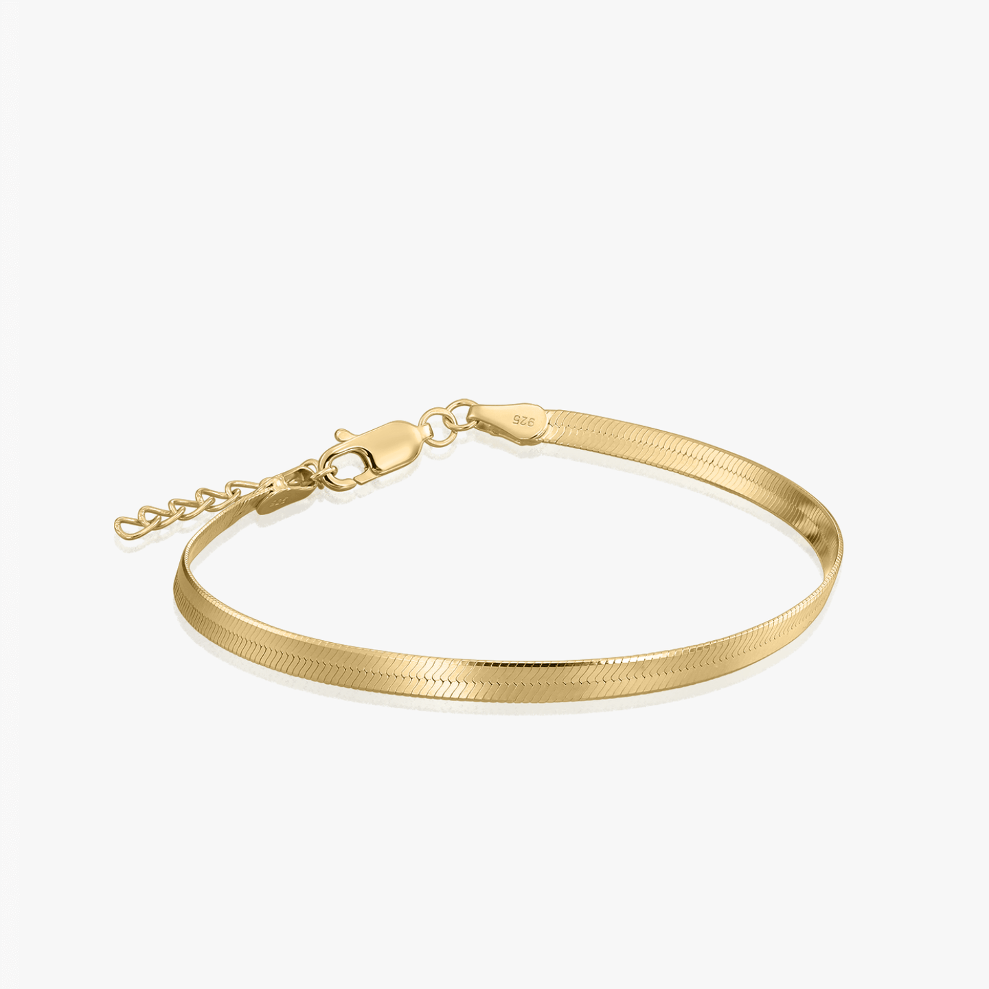 Indira Silver Ankle Bracelet Golden Herringbone