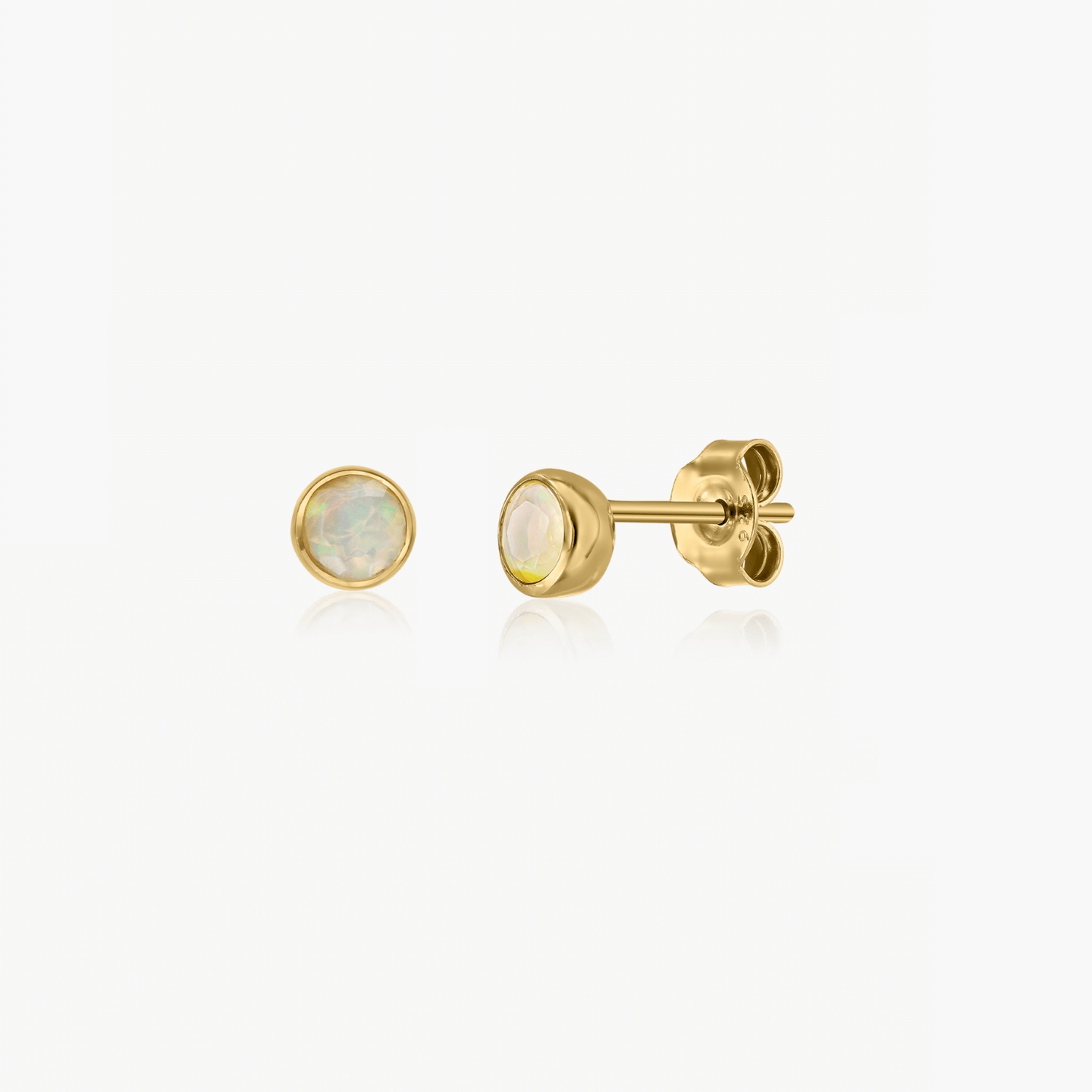 Boucles d'oreilles en argent Birthstone Golden October - Opal - Indira