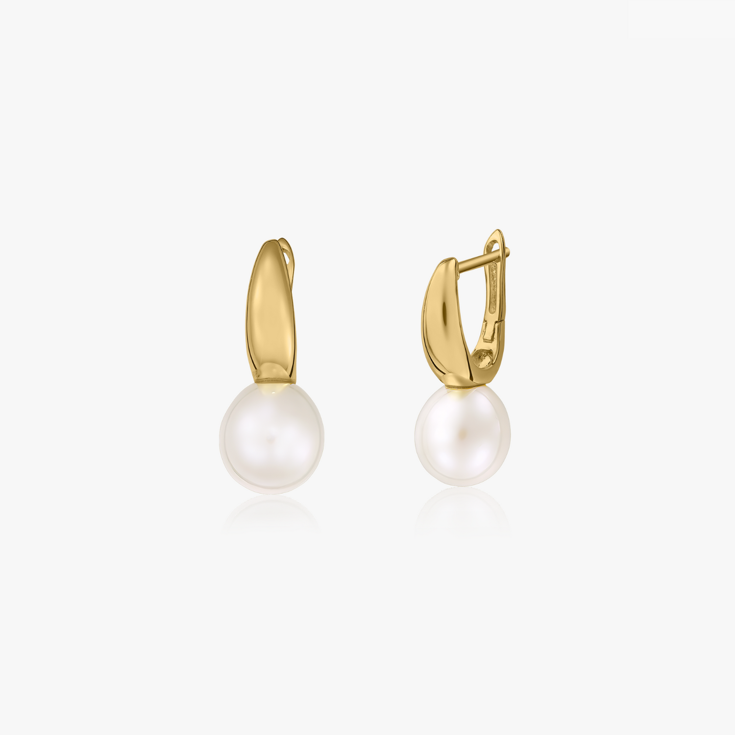 Golden Madeleine Silver Earrings - Natural Pearls - Indira