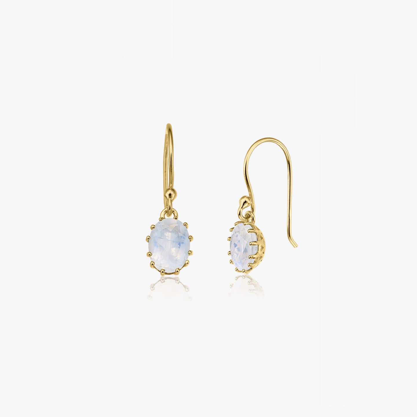 Boucles d'oreilles en argent Golden Serene - Pierre de Lune - Indira