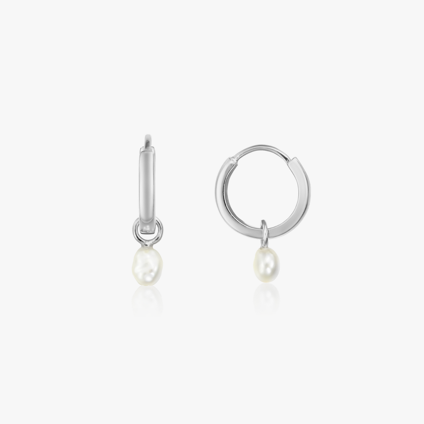 Little Drop Silver Earrings - Natural Pearls - Indira