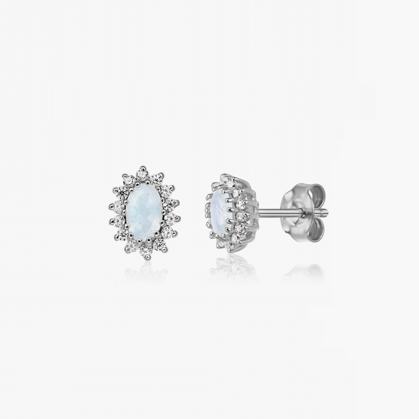 Boucles d'oreilles en argent Virtue - Pierre de lune - Indira