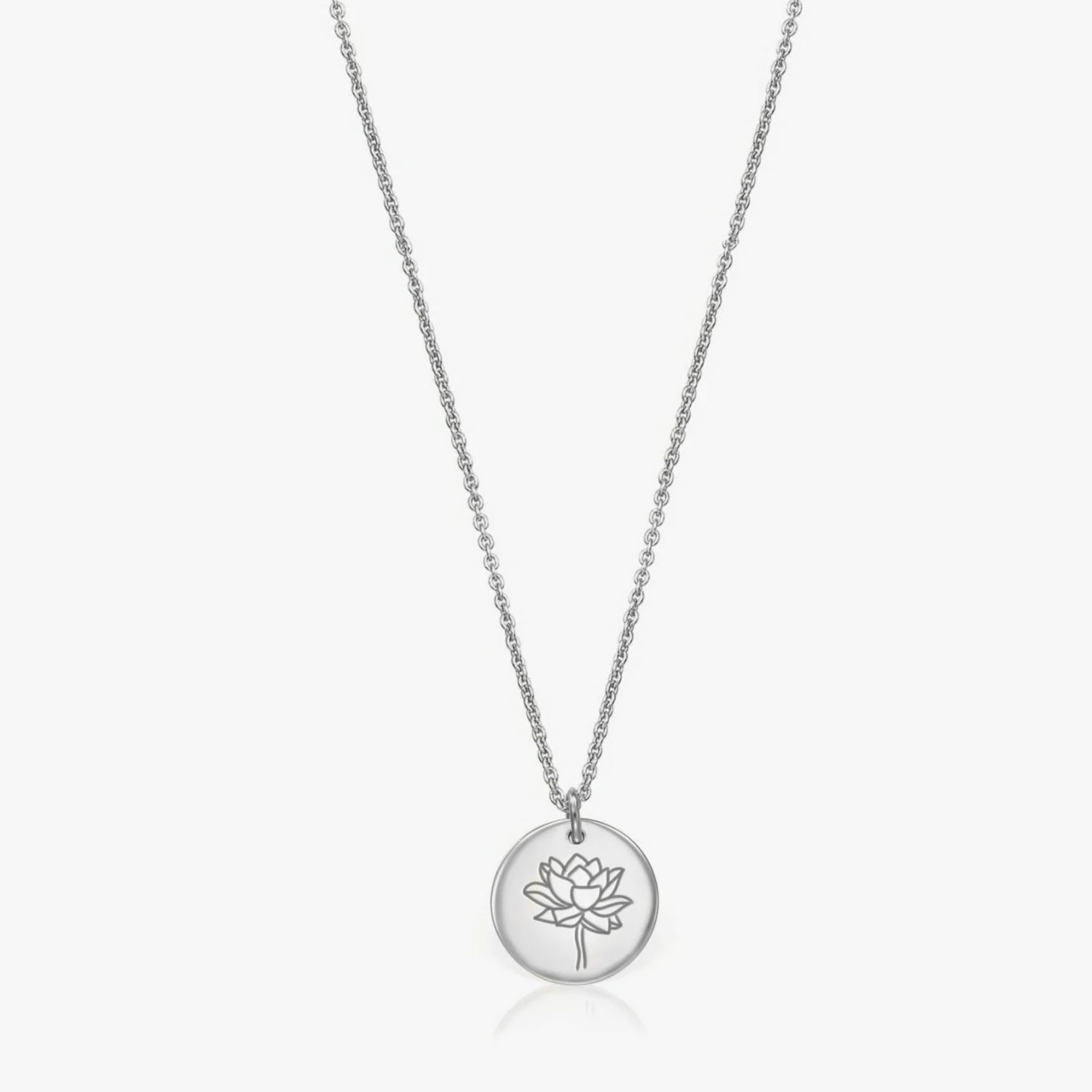 Birth Flower Silver ezüst nyaklánc - Július Lótusz - Indira