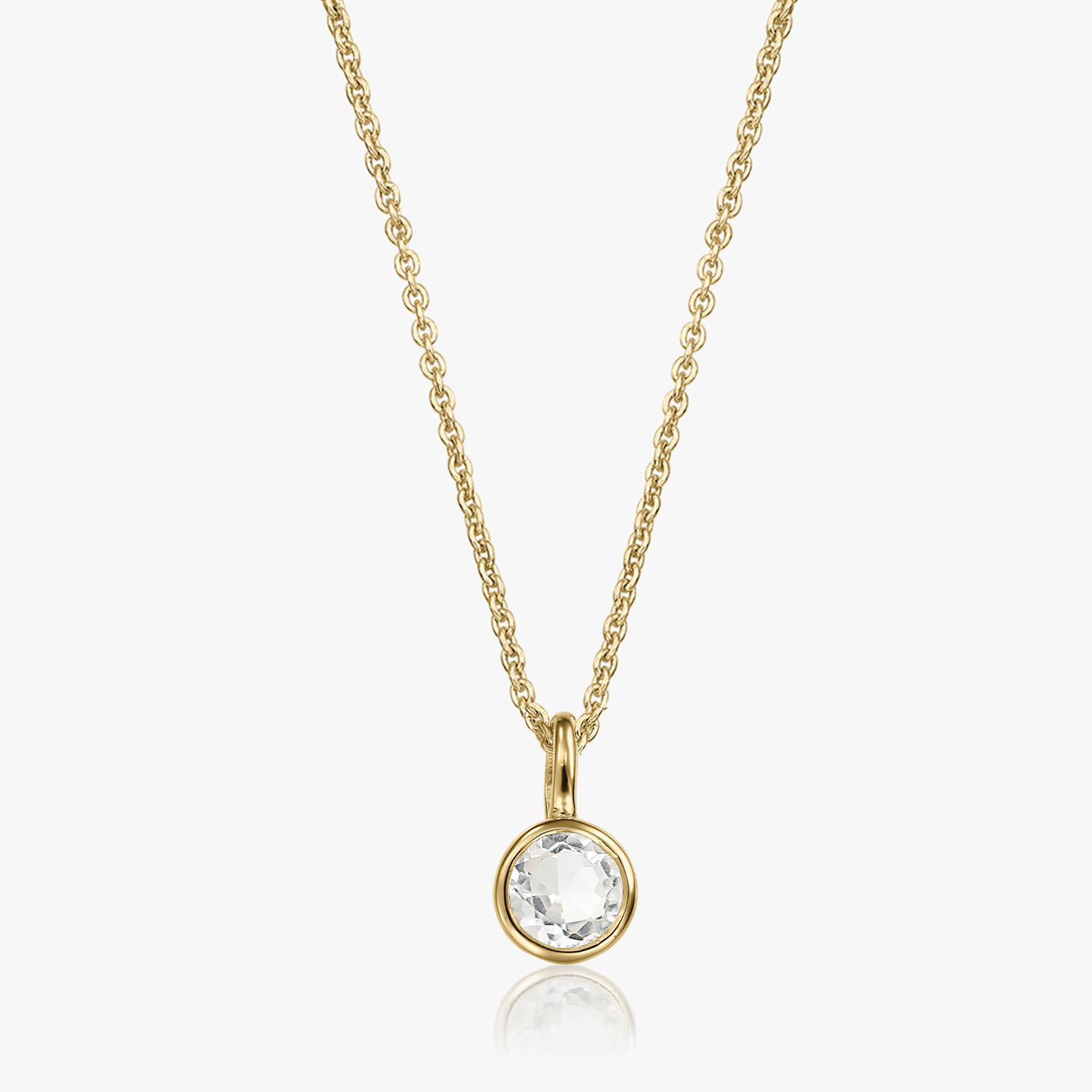 Ezüst születésköves nyaklánc Birthstone Golden April – Fehér Topáz – Indira