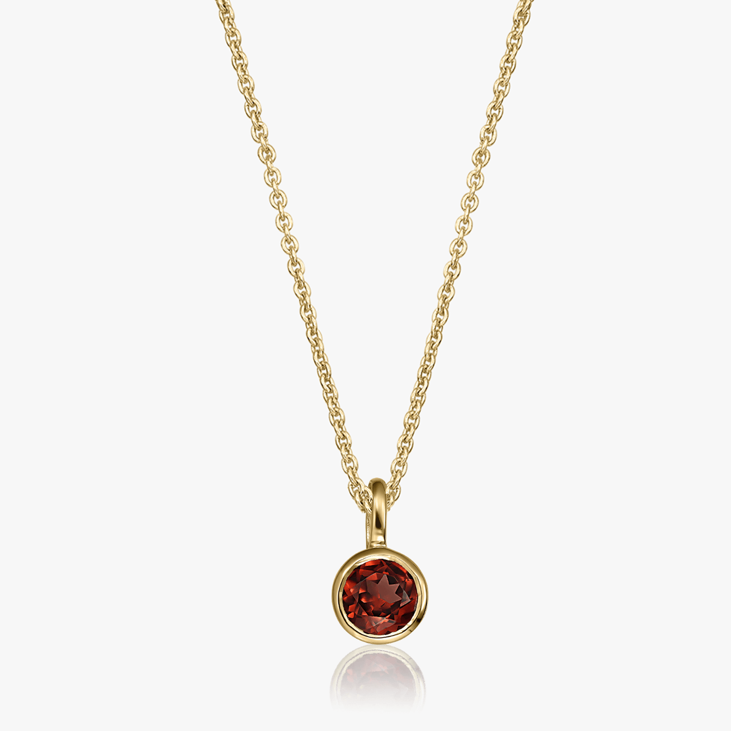Birthstone Golden januári gránát ezüst nyaklánc - Indira
