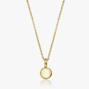 Birthstone Golden October ezüst nyaklánc – Opál – Indira