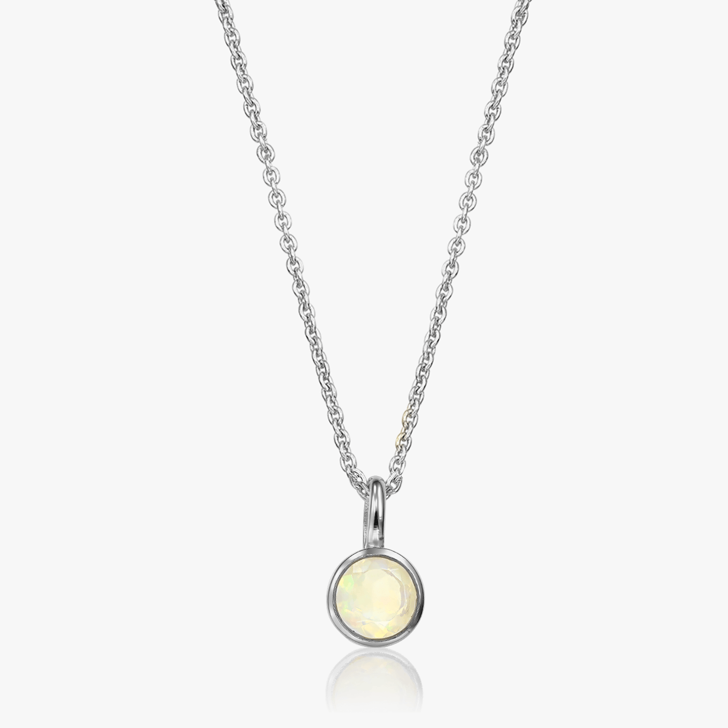 Birthstone októberi nyaklánc ezüstből - Opál - Indira