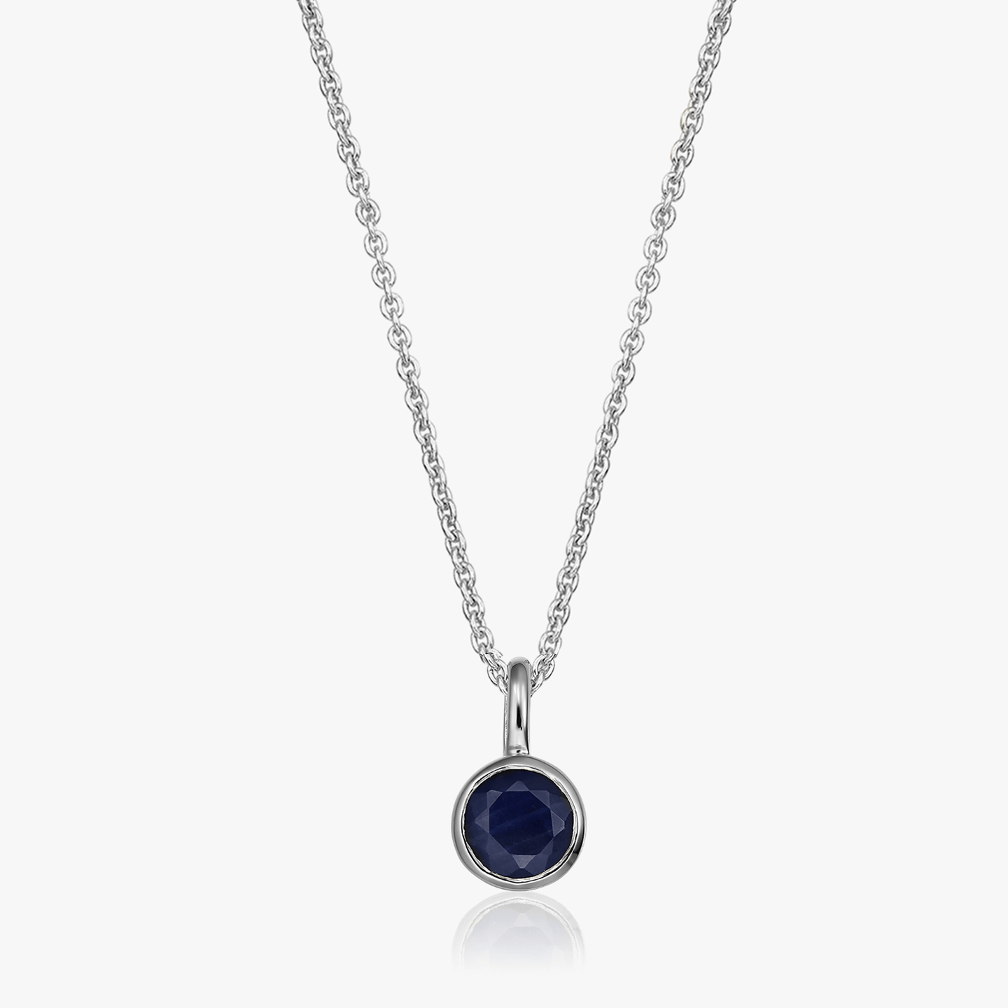 Ezüst Birthstone nyaklánc Szeptember - Zafír - Indira