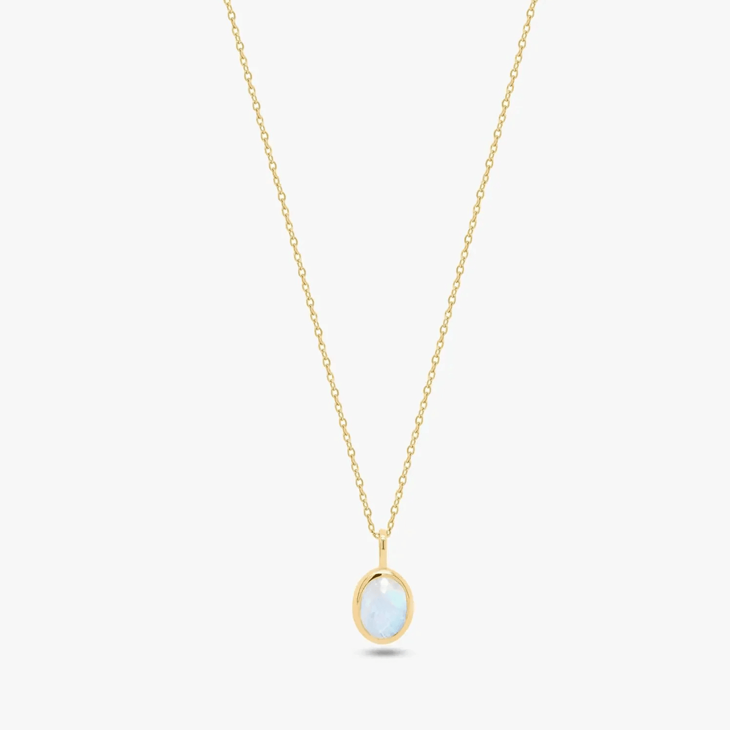 Champagne Golden silver necklace - Moonstone