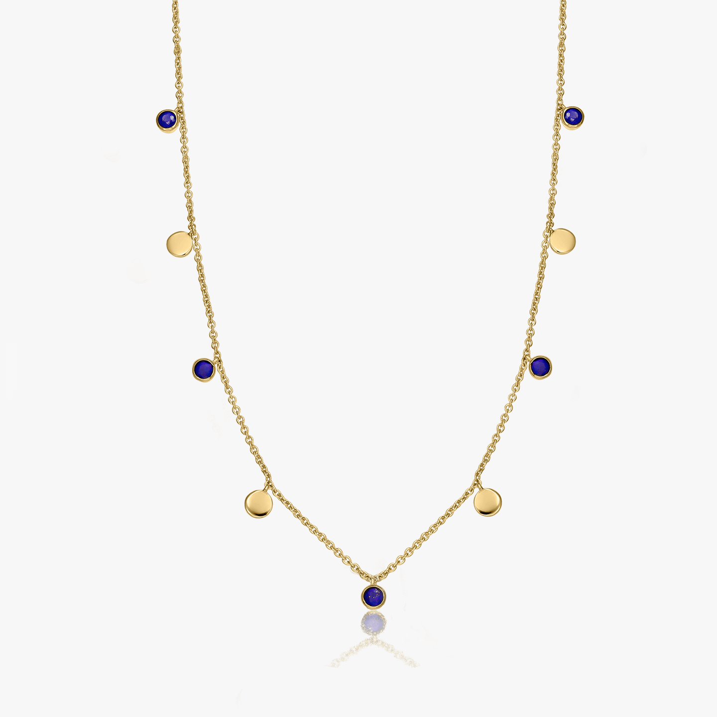 Golden Noora ezüst nyaklánc - Lapis Lazuli - Indira