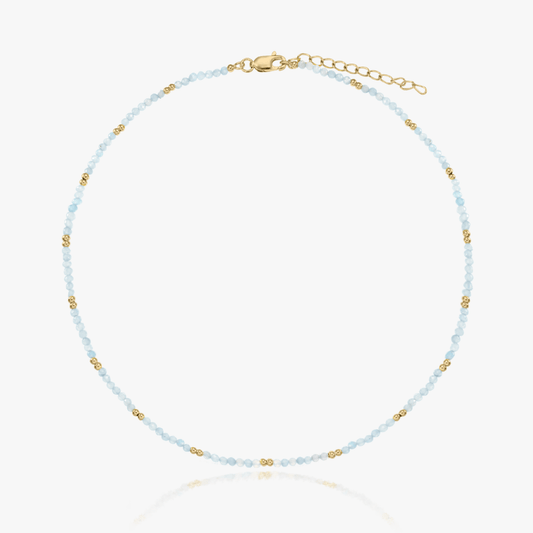 Golden SummerScape silver necklace - Aquamarine