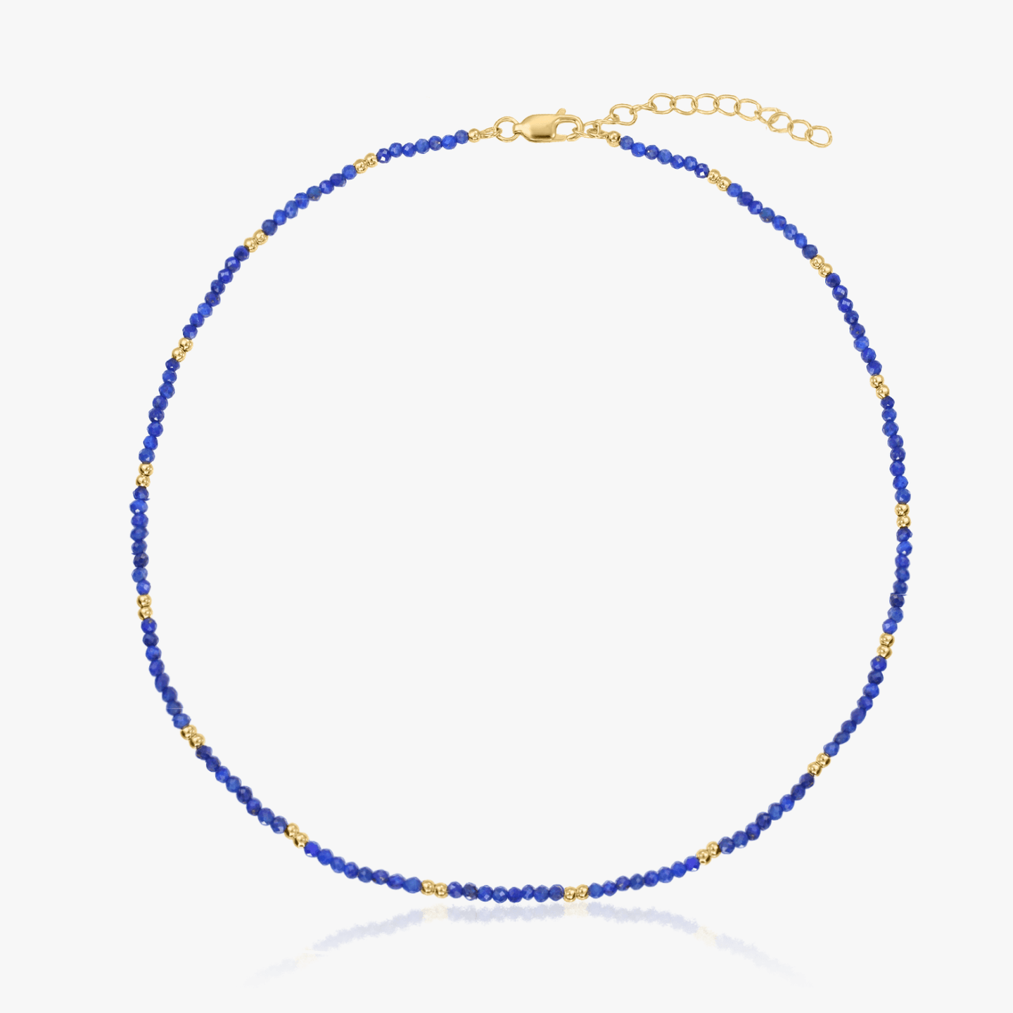 Golden SummerScape Silver Necklace - Lapis Lazuli - Indira