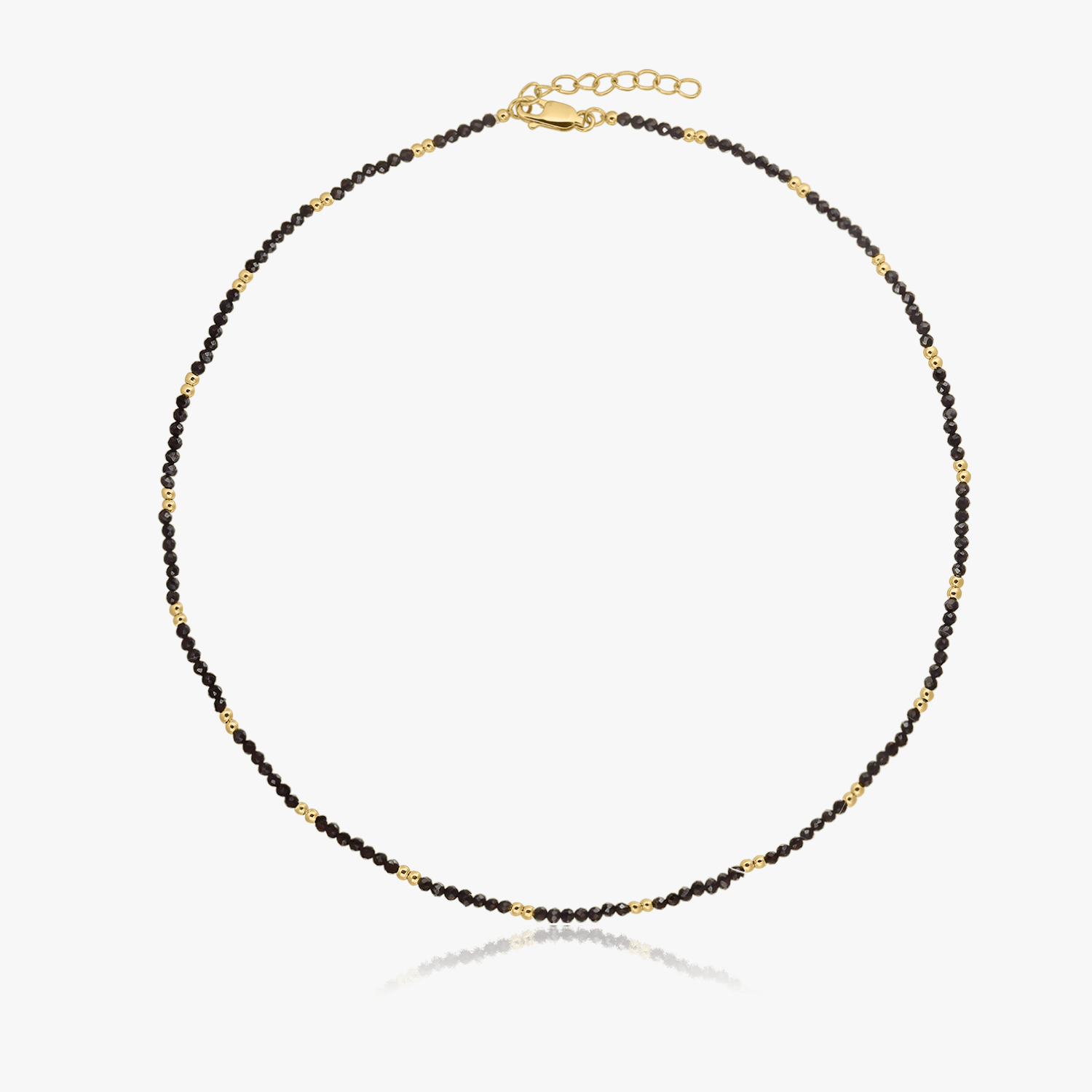 Golden SummerScape Silver Necklace – Black Spinel - Indira
