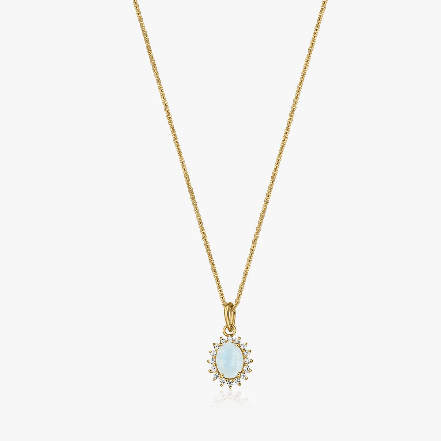 Collier en argent Golden Virtue - Pierre de Lune - Indira