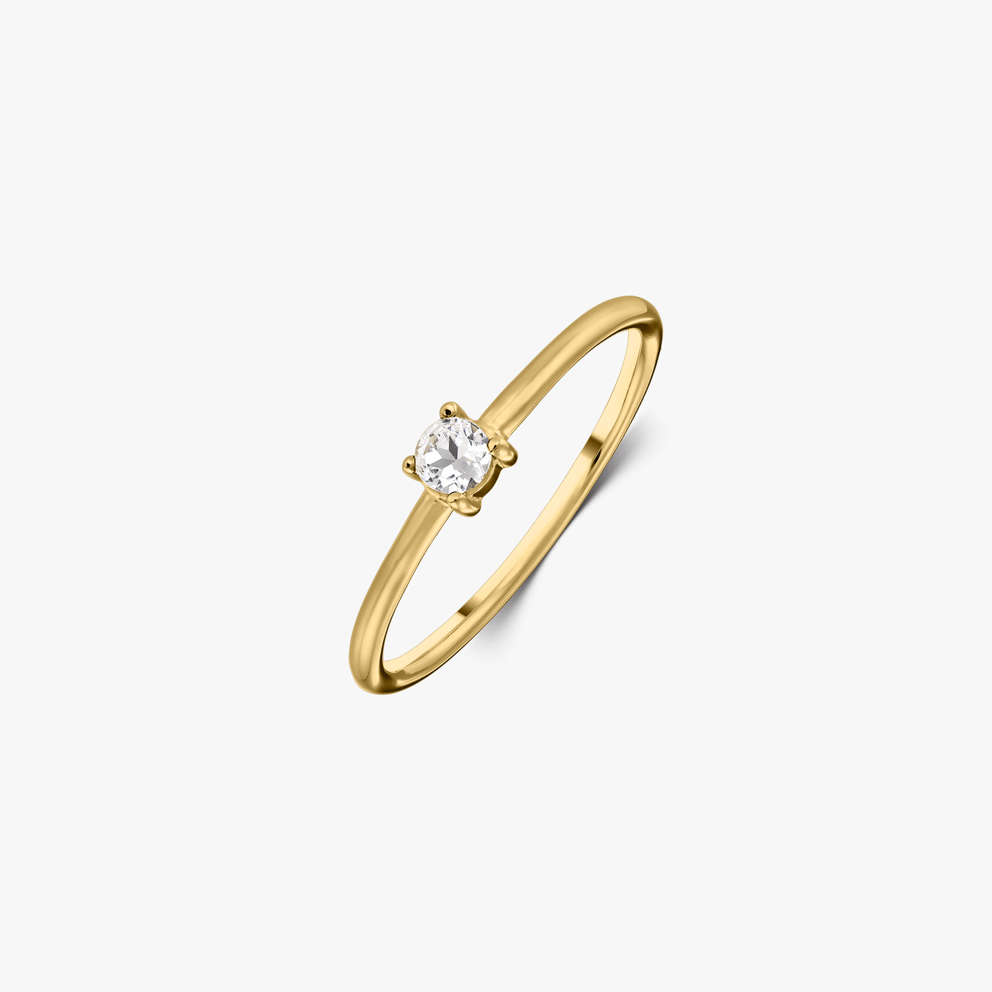 Bague en argent Birthstone Golden Avril - Topaze Blanche - Indira