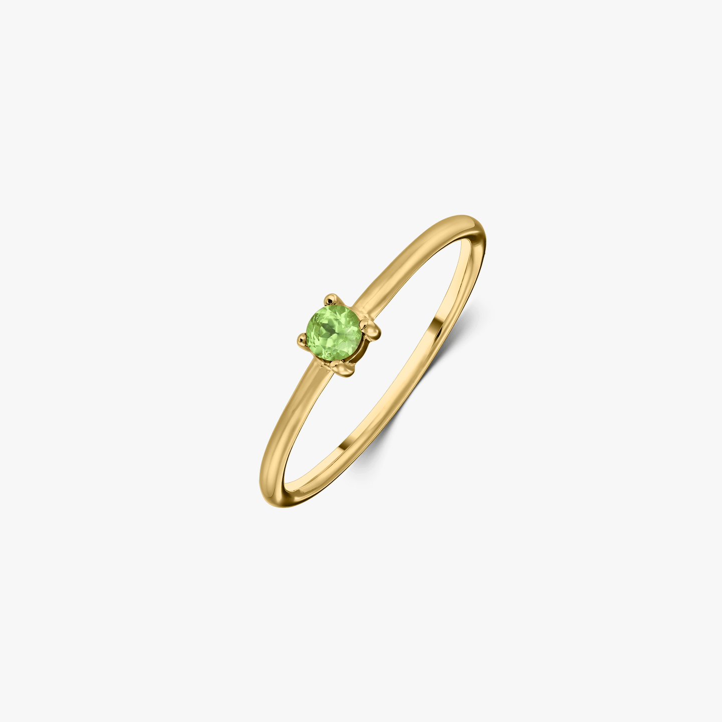 Ezüst Birthstone Gyűrű Golden August - Peridot - Indira