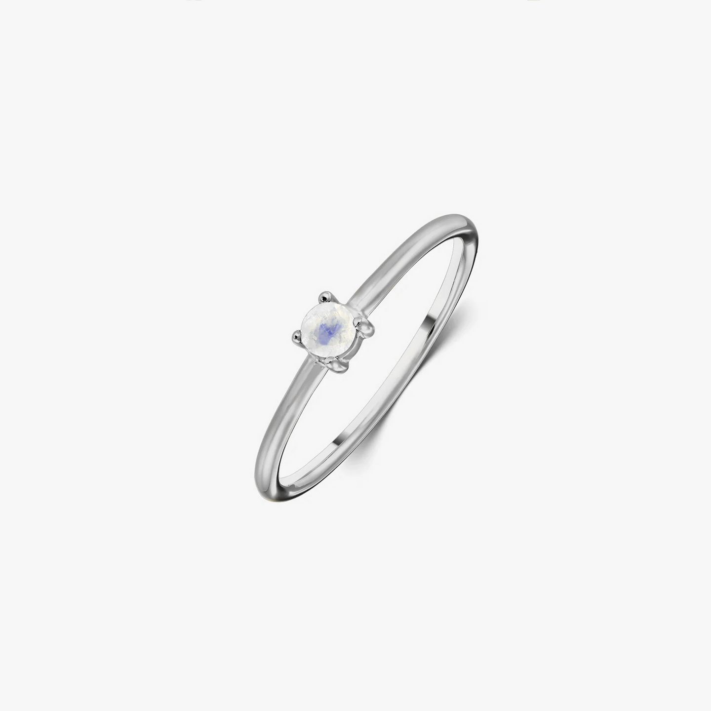 Bague en argent Birthstone Juin - Pierre de Lune - Indira