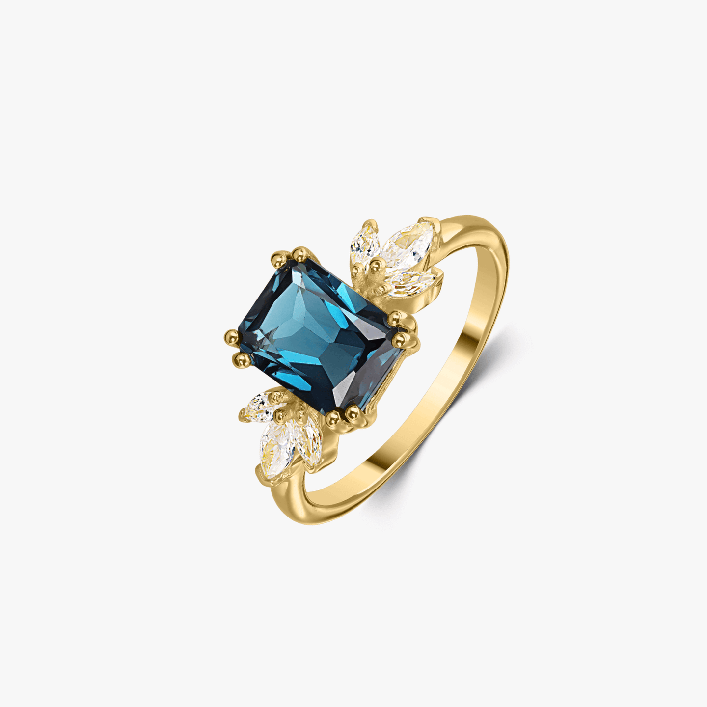 Bague en or Golden Faerie - Topaz Blue London - Indira