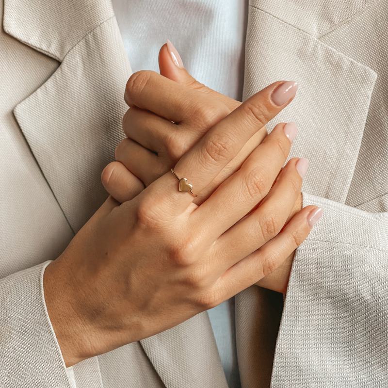 Gold Heart ring - engravable