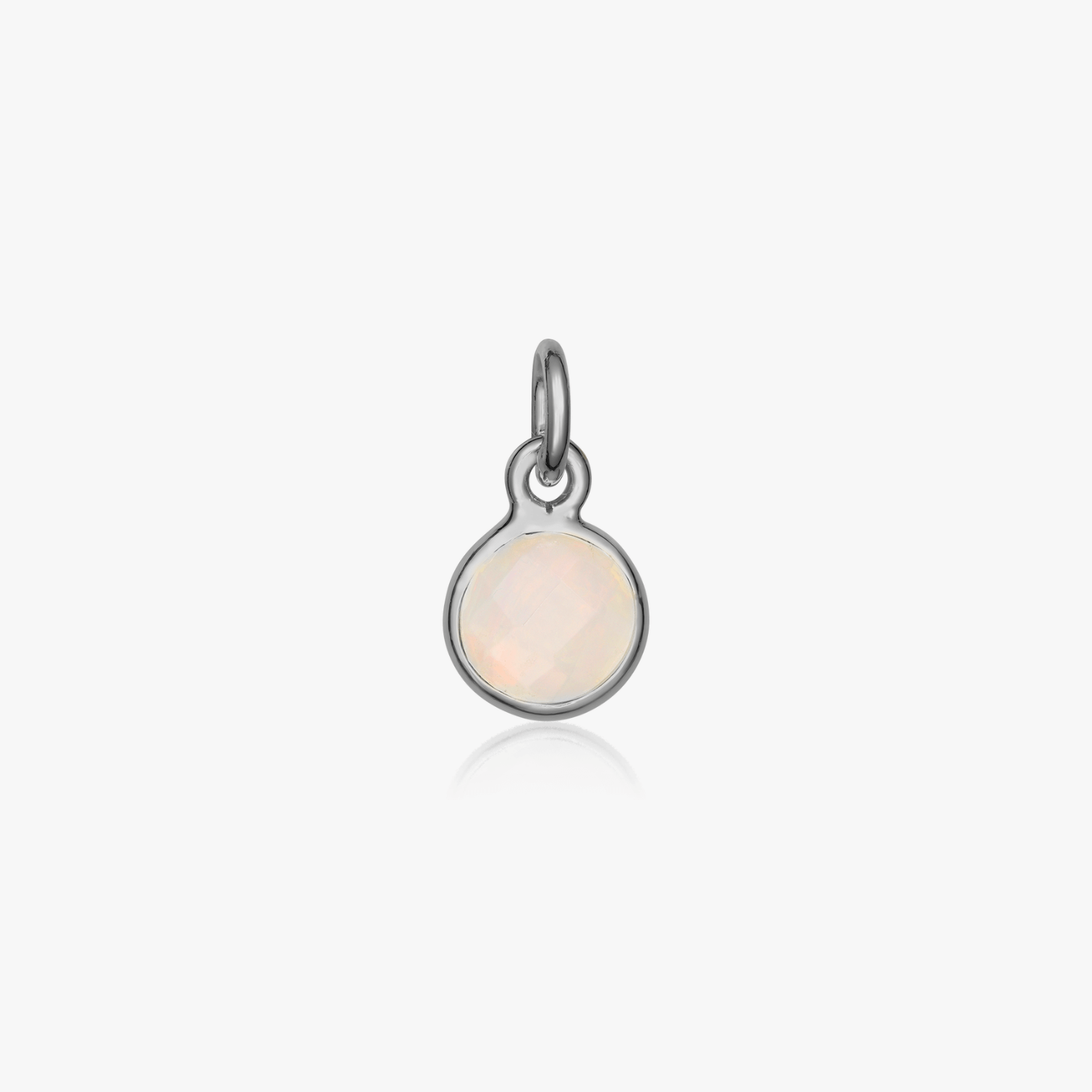 Birthstone October Silver Pendant - Opal - Indira