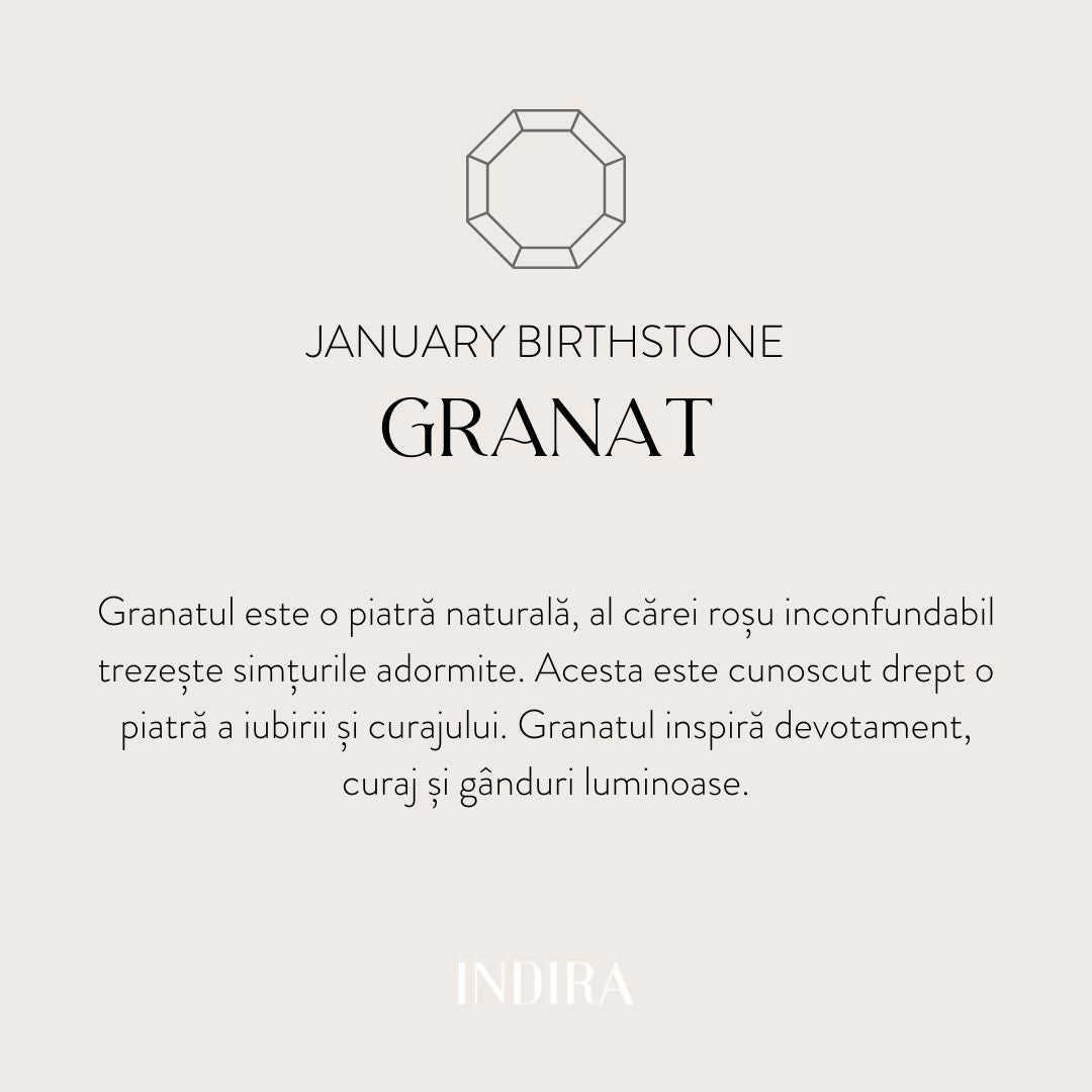 Cercei din argint Birthstone January - Granat - Indira