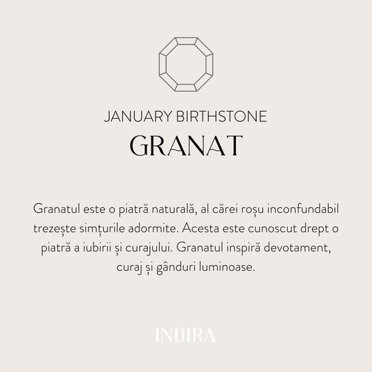 Pandantiv din argint Birthstone Golden January - Granat - Indira